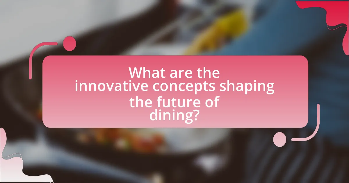 What are the innovative concepts shaping the future of dining?
